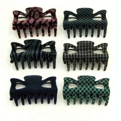 SZCZĘKI / KLAMRY DO WŁOSÓW WELUROWE 6 SZTUK                  (0311-1 SAM)