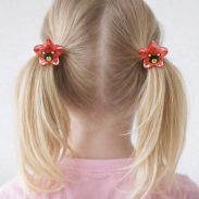 GUMKI DO WŁOSÓW DZIECIĘCE CZERWONE GWIAZDKI 4 SZTUKI (0194-28 SAMH) - 2