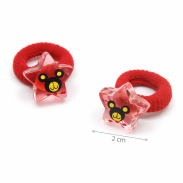 GUMKI DO WŁOSÓW DZIECIĘCE CZERWONE GWIAZDKI 4 SZTUKI (0194-28 SAMH) - 3