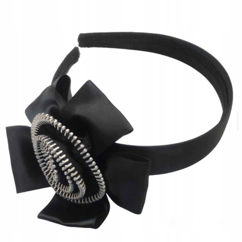 CZARNE OPASKI OZDOBNE Z ORYGINALNĄ KOKARDKĄ RÓŻA KWIAT 4 SZTUKI 0176-52 SA)