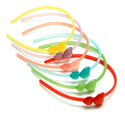 OPASKI DO WŁOSÓW DZIECIĘCE Z SERDUSZKAMI 6 SZTUK                                  (6329 SAM)