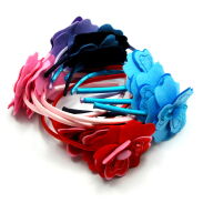 OPASKI DO WŁOSÓW Z KWIATEM KOLOROWE 12 SZTUK (0612 SM) - 7