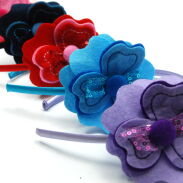 OPASKI DO WŁOSÓW Z KWIATEM KOLOROWE 12 SZTUK (0612 SM) - 2