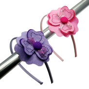 OPASKI DO WŁOSÓW Z KWIATEM KOLOROWE 12 SZTUK (0612 SM) - 4