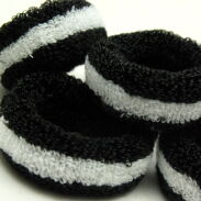 GUMKI DO WŁOSÓW FROTKI DUŻE BIAŁO-CZARNE (4 SZTUKI)  0194-51 - 3