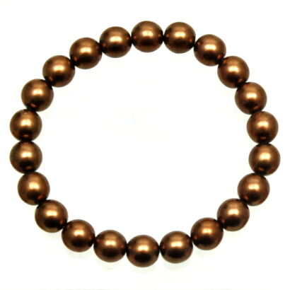 BRANSOLETKA  BRĄZOWA Z PEREŁEK JABLONEX                                                                            (BRPR-11 SAH)