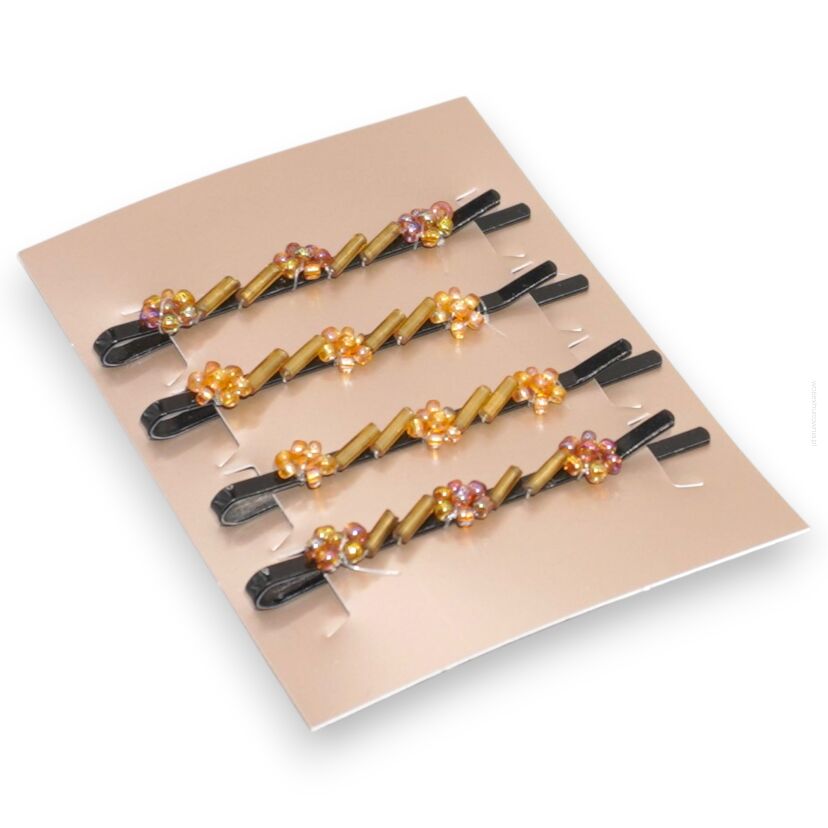 WSUWKI OZDOBNE Z KOLOROWYMI KORALIKAMI – KOMPLET 4 SZTUKI                 (5992-18 SA)