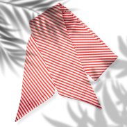 APASZKA DAMSKA BIAŁA-CZERWONO W PASKI                                           (AP-5) - 4