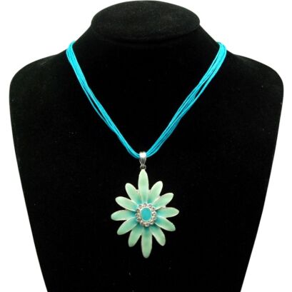 WISIOR / NASZYJNIK NA SZNURECZKACH Z ZAWIESZKĄ- KWIATEM                              (2298 SAM)