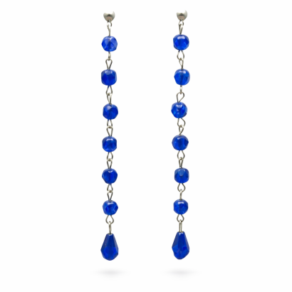 KOLCZYKI WISZĄCE NIEBIESKIE KRYSZTAŁKI 0615-141