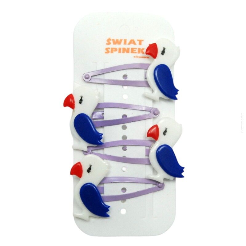 SPINKI DZIECIĘCE / PYKI Z OZDOBAMI- PTAKAMI 4 SZTUKI                                                                         (7953 SA)