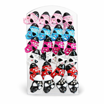 KOLCZYKI "CZASZKI" NA PALETCE KOLOROWE (12 PAR) 0608-81