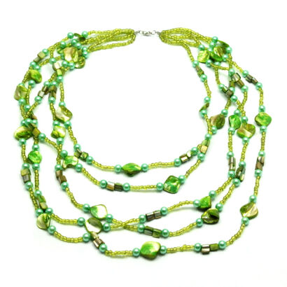 KORALE / NASZYJNIK Z KORALIKAMI Z  MASY PERŁOWEJ     0611-697