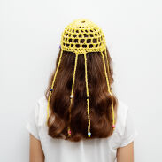 CZAPKA AŻUROWA NA SZYDEŁKU ZÓŁTA                                                                           CZ-1 - 2