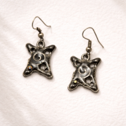 KOLCZYKI WISZĄCE GWIAZDY VINTAGE CIEMNO-SZARE 0617-24 - 2