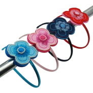OPASKI DO WŁOSÓW Z KWIATEM KOLOROWE 12 SZTUK (0605 SM) - 4
