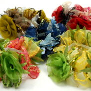 GUMKI DO WŁOSÓW OZDOBNE KWIATKI 5 SZTUK (0705 SA) - 2