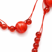 KORALE CZERWONE- TRANSPARENTNE DŁUGIE 116 CM  0612-42 - 2