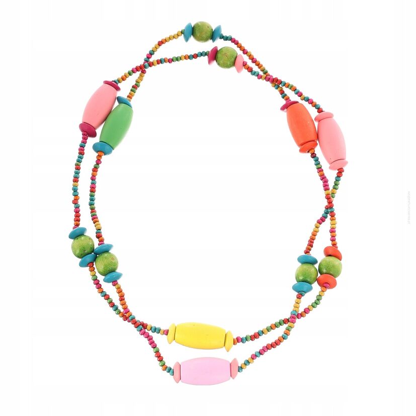 KORALE DREWNIANE KOLOROWE NIEROZPINANE                                                                                (0612-1033 SAMA)