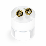 KOLCZYKI NA PALETCE (12 PAR) OKRĄGŁE Z DŻETEM VINTAGE ZŁOTE 0604-61 - 3