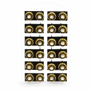 KOLCZYKI NA PALETCE (12 PAR) OKRĄGŁE Z DŻETEM VINTAGE ZŁOTE 0604-61 - 2