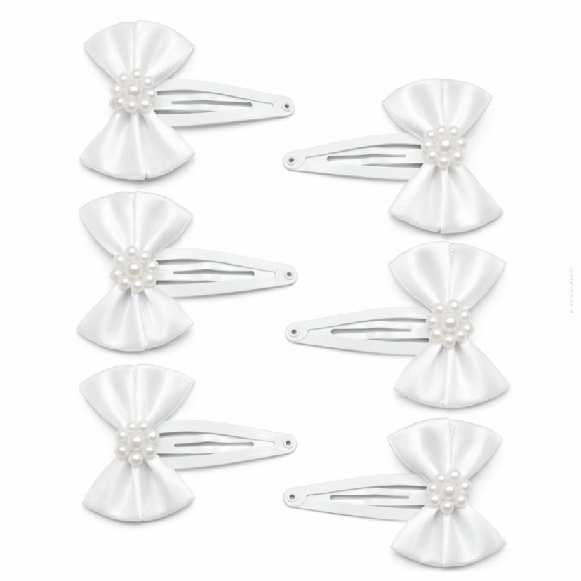 SPINKI / PYKI DO WŁOSÓW KOMUNIJNE KOKARDKI 6 SZTUK  (0185-9 p SAH)