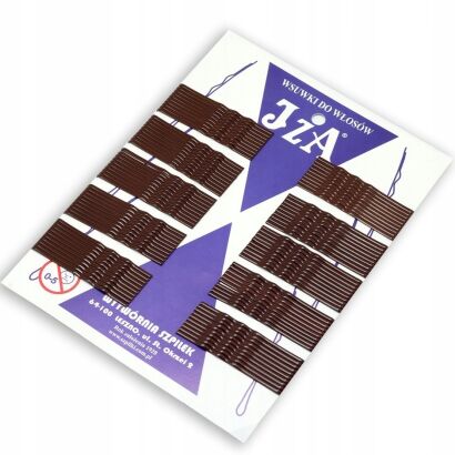 WSUWKI DO WŁOSÓW IZA KARBOWANE BRĄZOWE 6 CM Z KULKĄ 100 SZTUK                                        (0625/100)