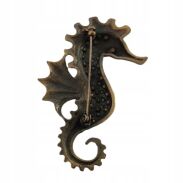 BROSZKA W KSZTAŁCIE KONIKA MORSKIEGO Z OZDOBNYMI CYRKONIAMI           (0676-541) - 2