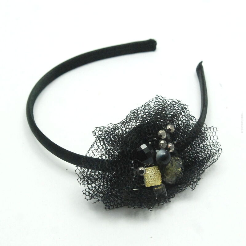 FASCYNATOR DO WŁOSÓW-OPASKA CZARNA                                                                  (OPFA SAH)