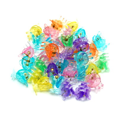 SZCZĘKI DO WŁOSÓW /KRABIKI KOLOROWE TRANSPARENTNE 60 SZTUK                              (4565-1 SAM2)