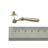 KOMPLET BIŻUTERII ŁAŃCUSZEK Z PEREŁKĄ  + KOLCZYKI                                                                      (0646-46 AS) - 5