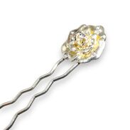 KOKÓWKI METALOWE 10 CM Z OZDOBNYM KWIATKIEM W KSZTAŁCIE RÓŻY – 2 SZTUKI                      (0016-1 SA) - 3