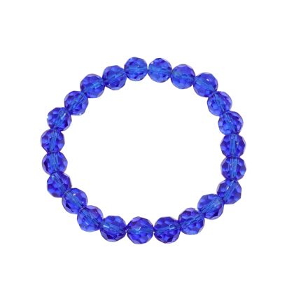 BRANSOLETKA JABLONEX – SZKLANA NA GUMCE NIEBIESKI                                                                      (2507 SA)