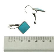 KOLCZYKI WISZĄCE EMALIOWANE NIEBIESKIE ROMBY                                        (1788-4 SAM) - 2