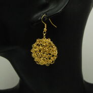 KOLCZYKI WISZĄCE METALOWE KULKI                                                                        (0611-623 SA) - 2