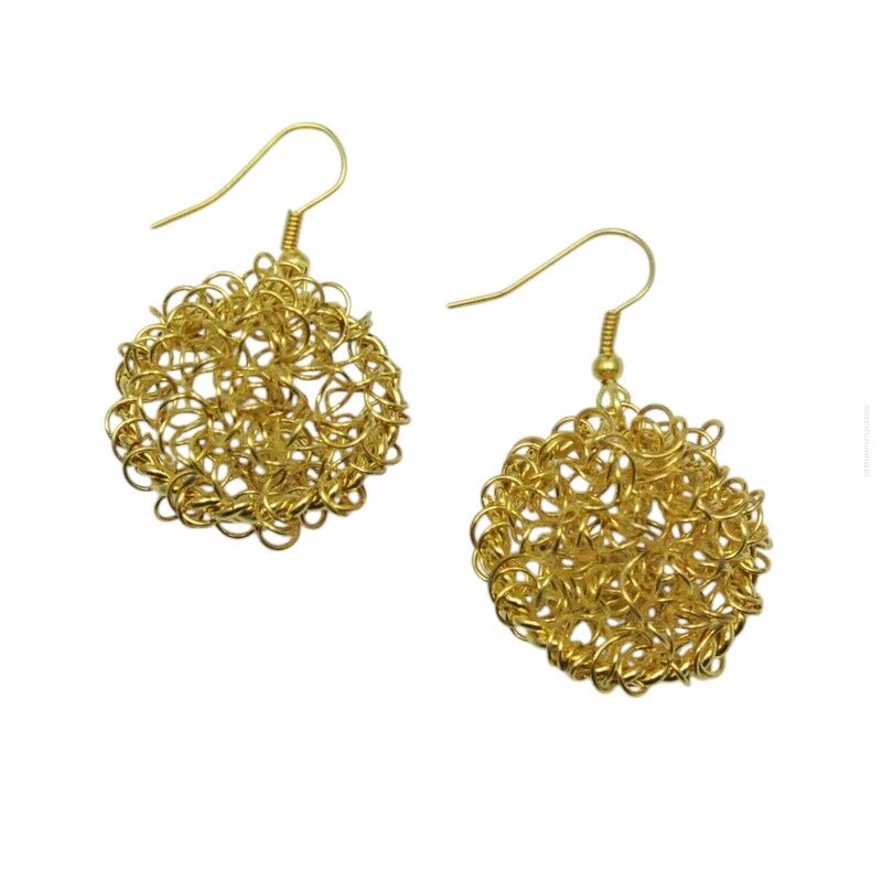 KOLCZYKI WISZĄCE METALOWE KULKI                                                                        (0611-623 SA)