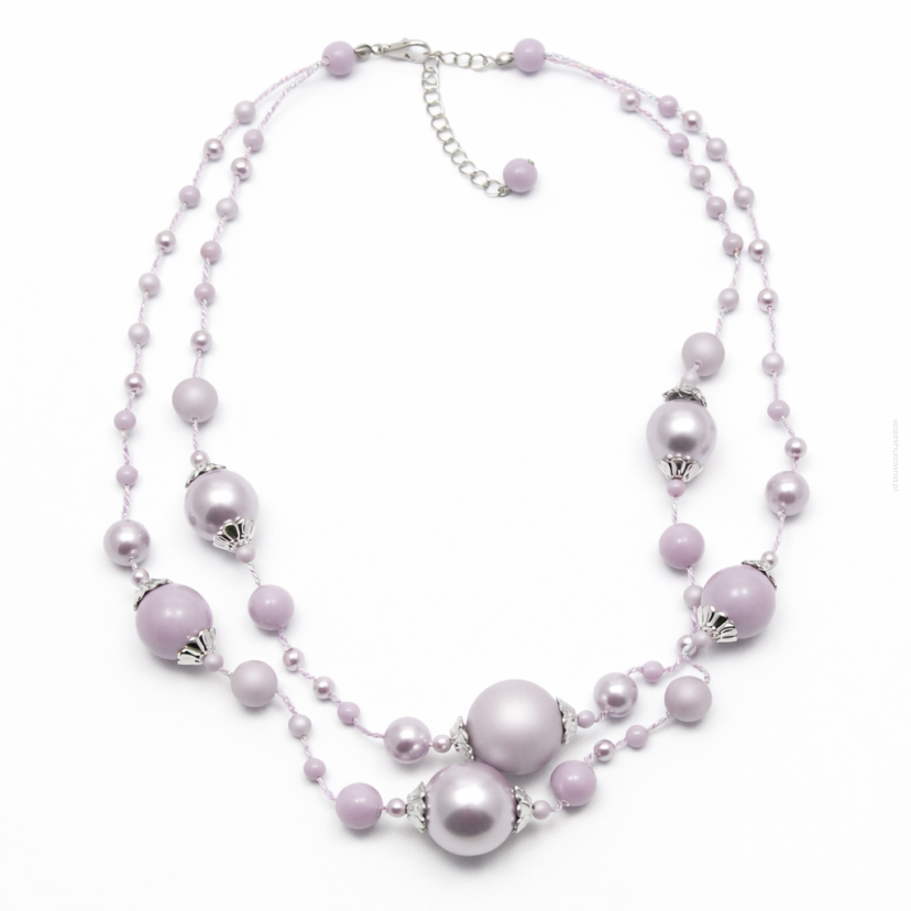 NASZYJNIK / WISIOREK Z FIOLETOWYMI KORALIKAMI (N-0701/2/2R A SAM B)