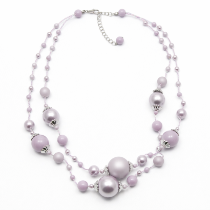 NASZYJNIK / WISIOREK Z FIOLETOWYMI KORALIKAMI (N-0701/2/2R A SAM B)