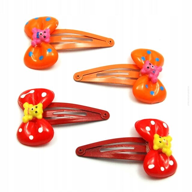 SPINKI / PYKI DO WŁOSÓW DZIECIĘCE KOKARDKI 4 SZTUKI (0169-517)