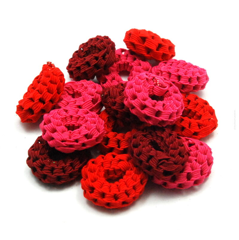 GUMKI DO WŁOSÓW OPONKI RÓŻ-CZERWIEŃ-BORDO MIX  30 SZTUK (1535 SA)