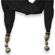 SZAL DAMSKI CZARNY Z WISZĄCYMI ELEMENTAMI                                               (SZAL-34 SA) - 3