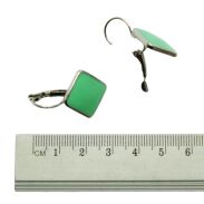 KOLCZYKI WISZĄCE EMALIOWANE ZIELONE ROMBY                                        (5446 SAM) - 2