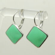 KOLCZYKI WISZĄCE EMALIOWANE ZIELONE ROMBY                                        (5446 SAM) - 3