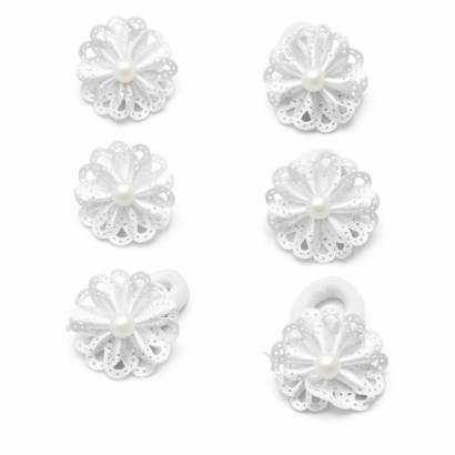 GUMKI DO WŁOSÓW KOMUNIJNE Z PEREŁKĄ 6 SZTUK (0009-5 g SAH)