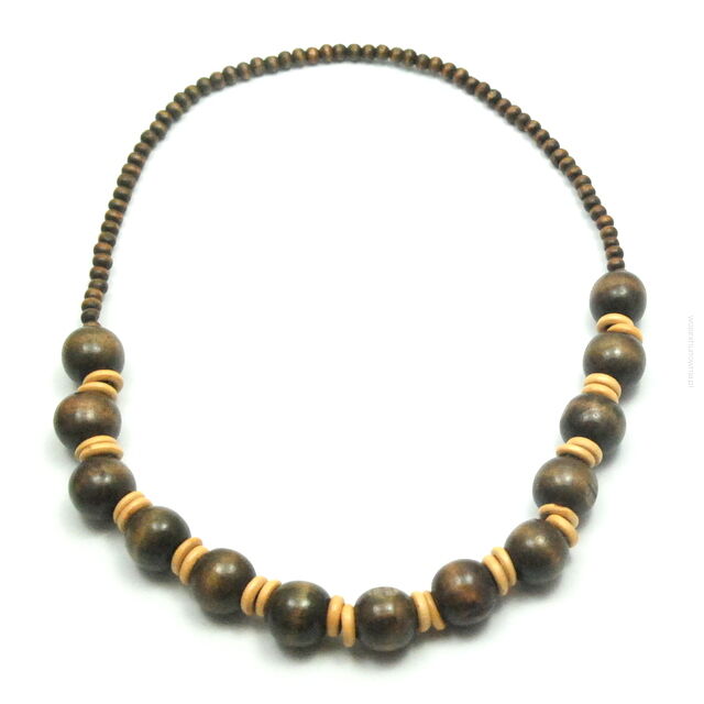 KORALE DREWNIANE BRĄZOWE    0613-1002