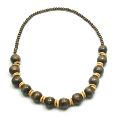 KORALE DREWNIANE BRĄZOWE    0613-1002