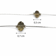 NASZYJNIK 2-RZĘDOWY BRĄZOWE KORALIKI MODERN 0611-175 - 2