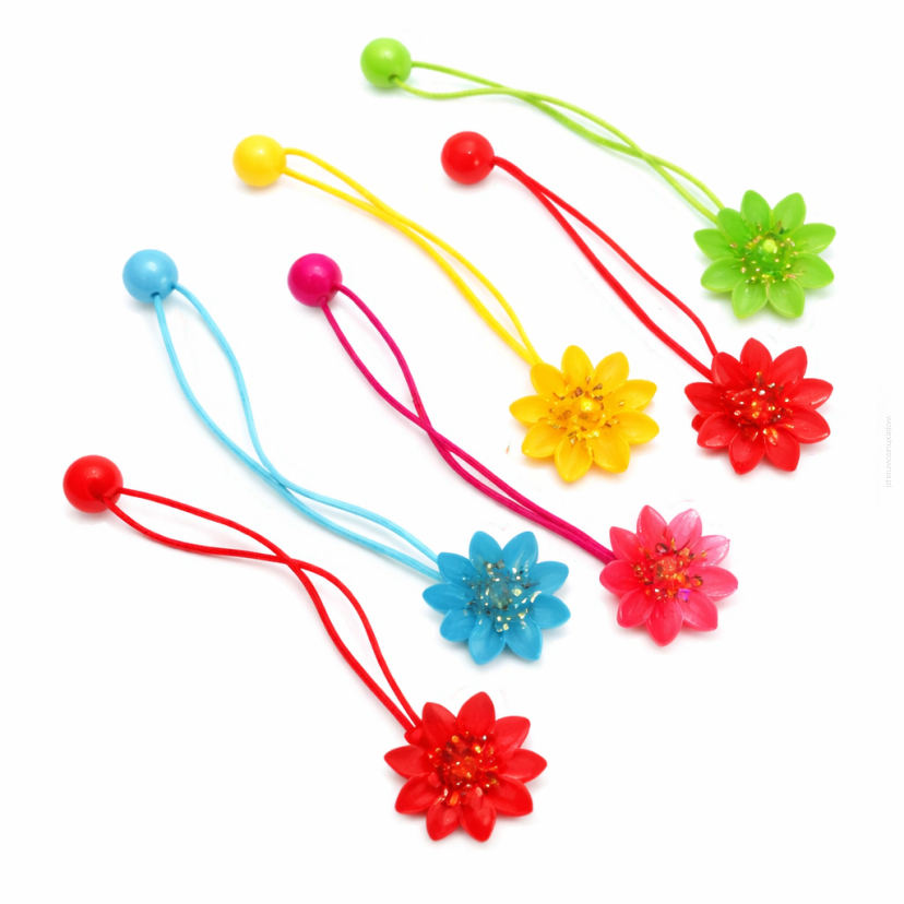 GUMKI DO WŁOSÓW DZIECIĘCE KWIATKI MIX KOLORÓW 12 SZTUK (0330 SA)