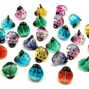 SZCZĘKI / KRABIKI KOLOROWE MAŁE BIEDRONKI  36 SZTUK                                                      (9595-1 SAH2) - 3