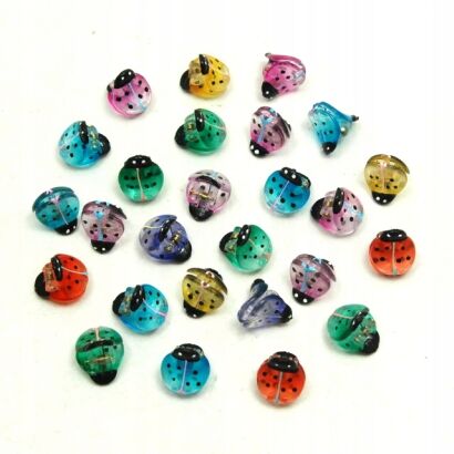 SZCZĘKI / KRABIKI KOLOROWE MAŁE BIEDRONKI  36 SZTUK                                                      (9595-1 SAH2)